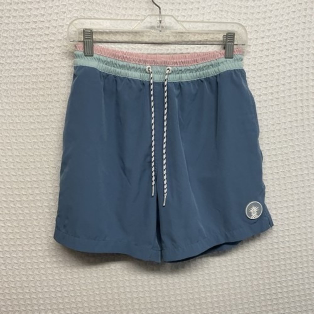 Chubbies Small Blue Drawstrings Mesh lined Gravel Road Swim Trunks Men Vietnam